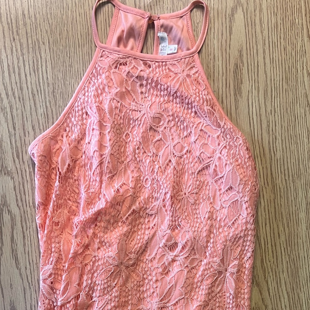 Coral lace summer dress